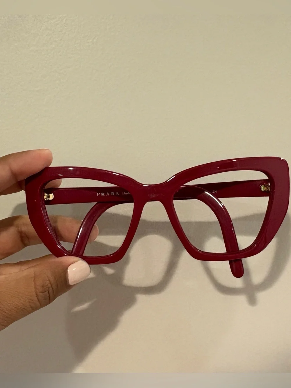 PRADA SPR 08V Red Cat Eye Frames. No Lenses.